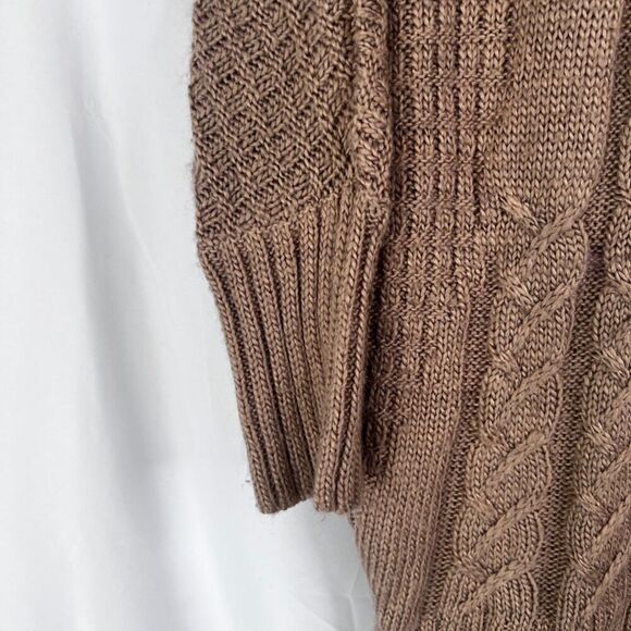 Ruby Moon Light Brown Cowl Neck Drop Sleeve Knit Wool Blend Sweater Size MD - Picture 5 of 10